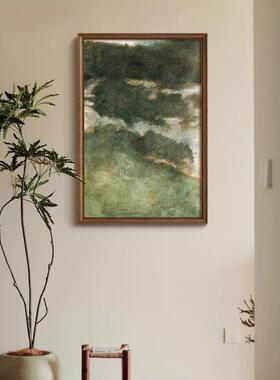 《绿野》现代法式中古风复古客厅装饰画餐厅玄关斗柜绿色风景挂画