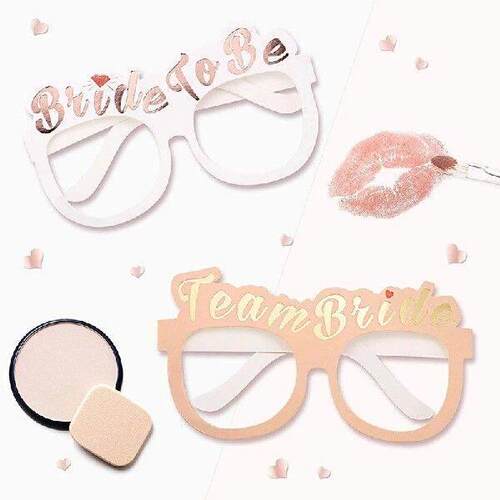 10pcs Rose Gold Bachelorette Party Paper Glasses Team Bride