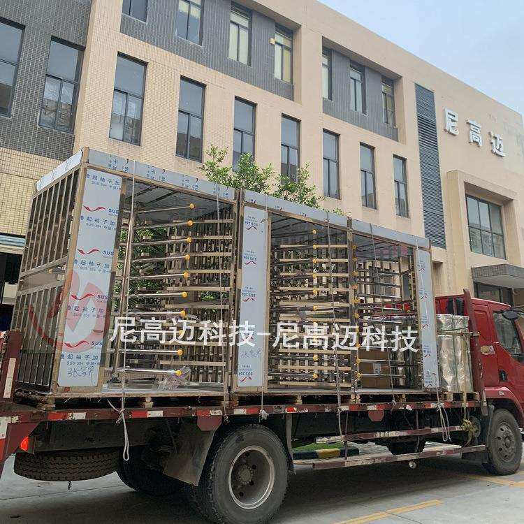 火车站双重过道安装半高全高单向旋转门不锈钢安检钢闸景区非入口