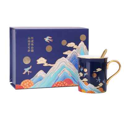 正品几行国风山节海情杯国潮创意陶瓷杯伴手礼日圣诞情侣生纪念礼