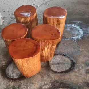 根凳子实983木墩子原木树木桩雕底座茶几大茶桌板支桩架木头圆木