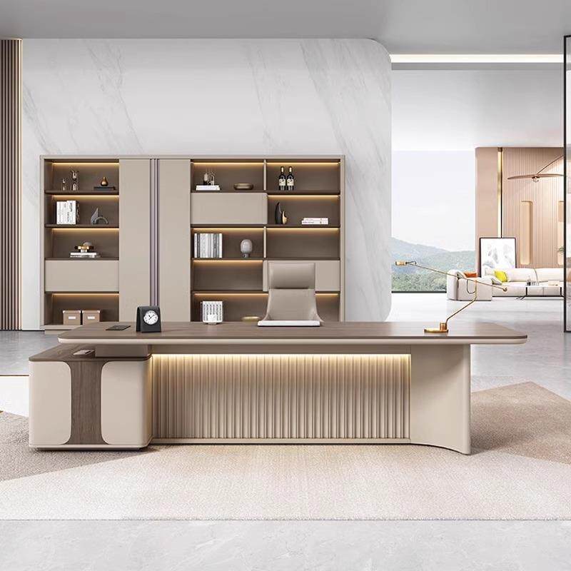 办公桌老板桌轻奢高级感经理桌总裁办公室简约大班台办公桌椅组合