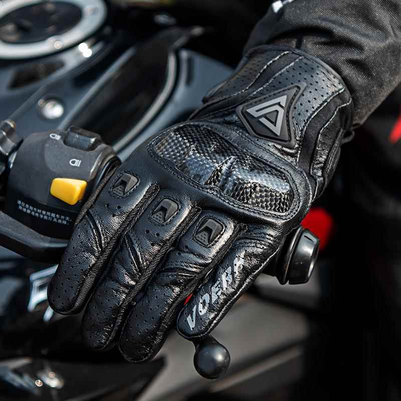 VOERH摩托车骑行手套夏季防摔机车透气触屏男通用碳纤维V390