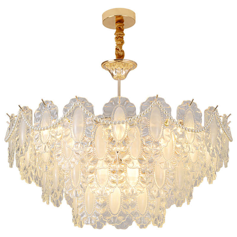 法式吊灯客厅灯复古珍珠玻璃灯家用创意现代简约网红卧室灯具批发