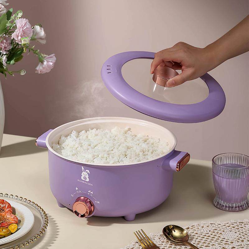 陶瓷柚3.5L电煮锅家用电火锅蒸煮炒菜一体锅大容量电热锅多功能