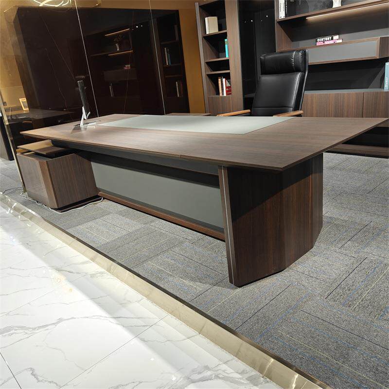 新中式老板桌简约办公桌总裁桌单人办公室家具现代大班台桌椅组合