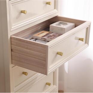 7L8K五斗柜实木美式 收纳储物柜客厅靠墙玄关柜卧室床边柜白色欧式