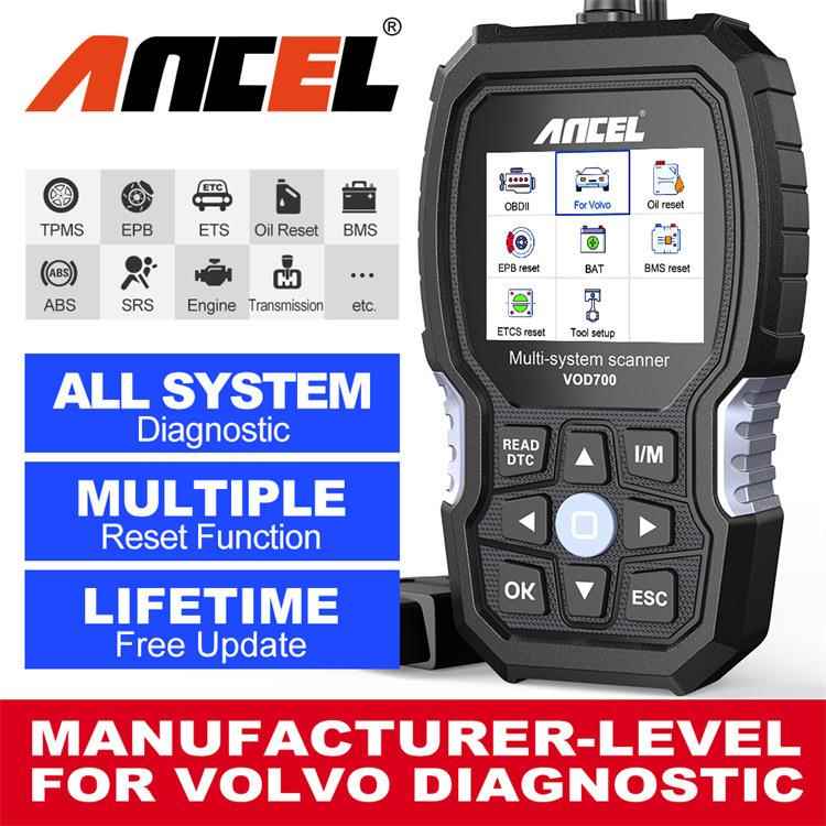 ANCEL VOD700 适用于VOLVO汽车检测仪全系统诊断工具 OBDII读码卡