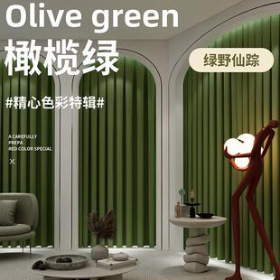 服装店试衣间门帘加厚羊驼绒橄榄绿门帘隔断试衣间窗帘高级感定制