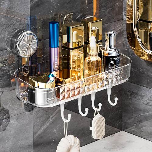 Suction Cup Faucet Shelf for Bathroom, No-Drill Wall-Mounted