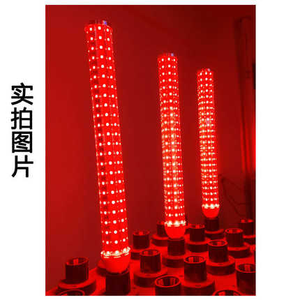 长柱形玉米灯红光长条蓝光细长款LED绿光灯泡金黄光LED彩光灯笼用