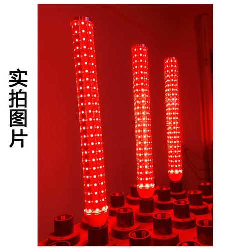 长柱形玉米灯红光长条蓝光细长款LED绿光灯泡金黄光LED彩光灯笼用