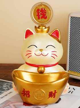 高档招财招猫玄关前钥匙收纳摆件家财礼进宝旺宅开业物台卧室摆设