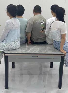 实岩板桌椅组家用小户型合现代HXI简约轻奢伸缩餐餐桌饭桌可变圆