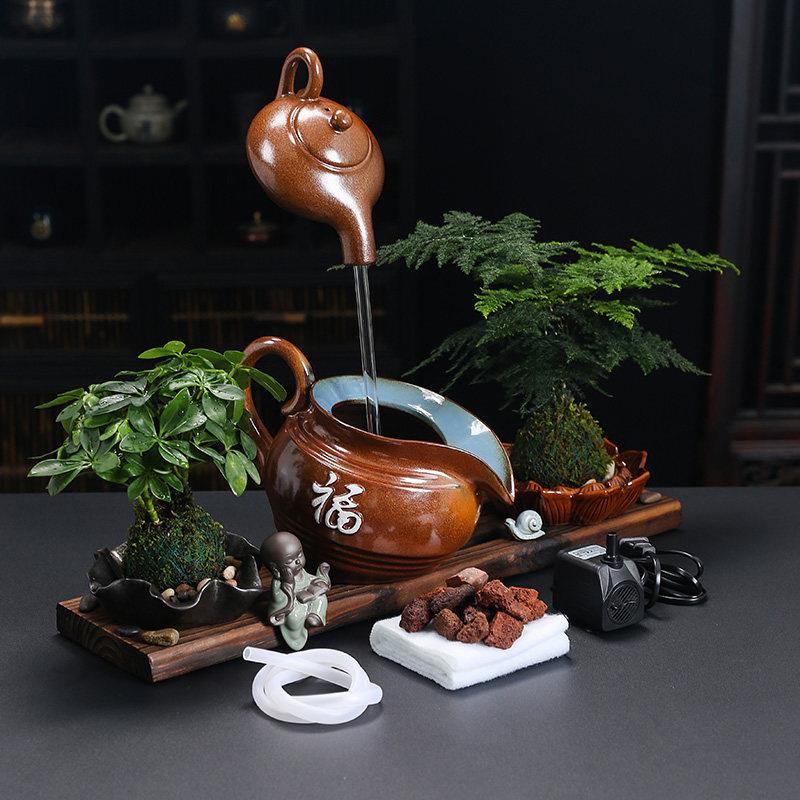 生态缸古法鱼缸配件循环流滤水器增氧搭配各种鱼缸造景喷泉摆件