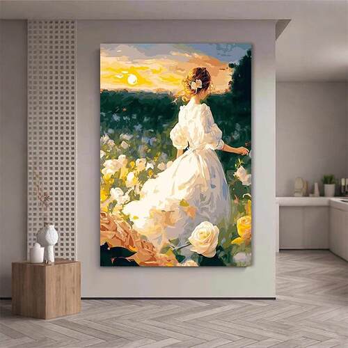 梵高春日女孩客厅卧室装饰画欧式抽象世界名画玄关走廊温馨壁挂画