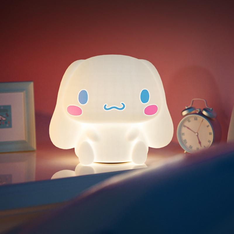 玉桂狗小夜灯宿舍卧室床上大耳狗硅胶睡眠拍拍灯护眼柔光台灯