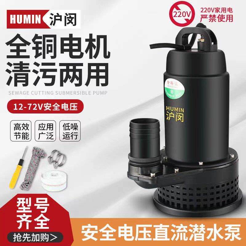 电动车直流污水泵12V48V60V72V抽粪灌溉浇菜化粪池高扬程潜水泵