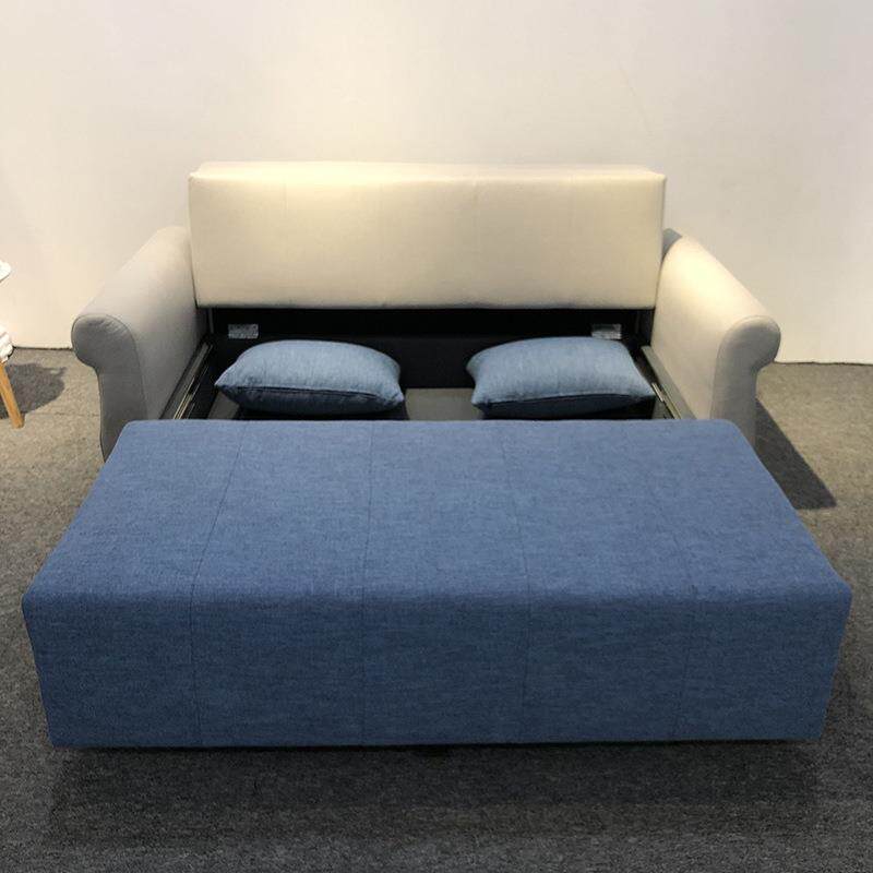 现代简约拼色布艺双人沙发小户型客厅卧室可折叠储物多功能沙发床