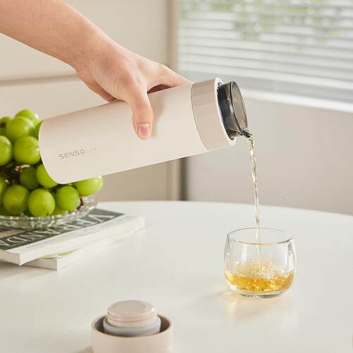 SENSO几简便携保温泡茶杯内置滤网商务直杯保温杯400ml