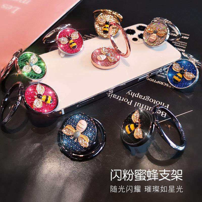 手机指环扣环支架水钻饰品闪粉手指扣环通用懒人创意女多功金属环