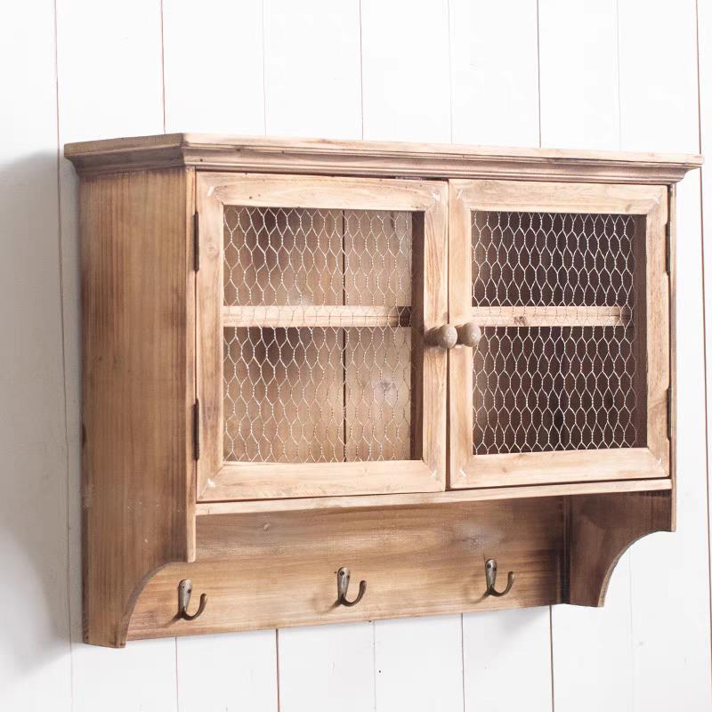 正品美式乡村储饰置物装柜实木做旧壁柜钥匙园店艺杂货收纳咖啡铺