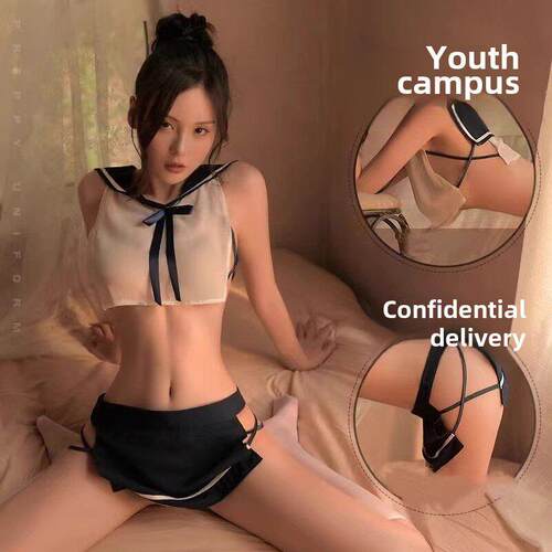 全新2026纯学院风性感Jk学生制服套装纯欲望暴露女子水手服睡衣为