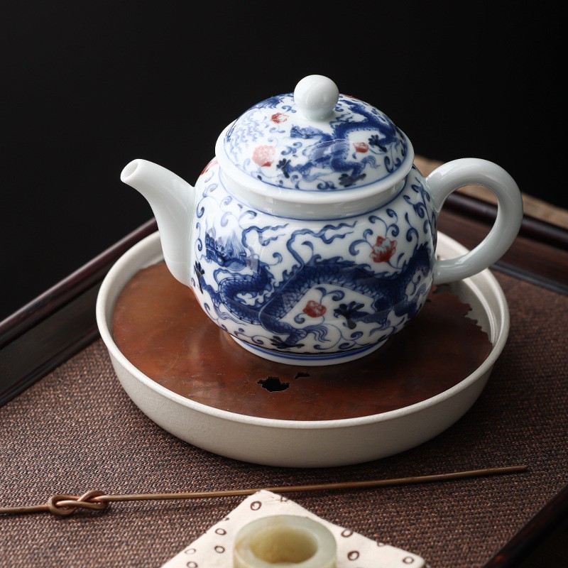 龙凤呈祥莲心壶茶壶单壶家用泡茶器功夫茶具大容量单壶带球孔过滤