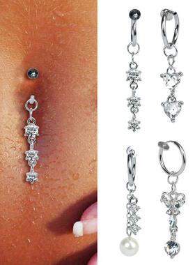Heart Fake Belly Button Ring Fake Belly Piercing Butterfly
