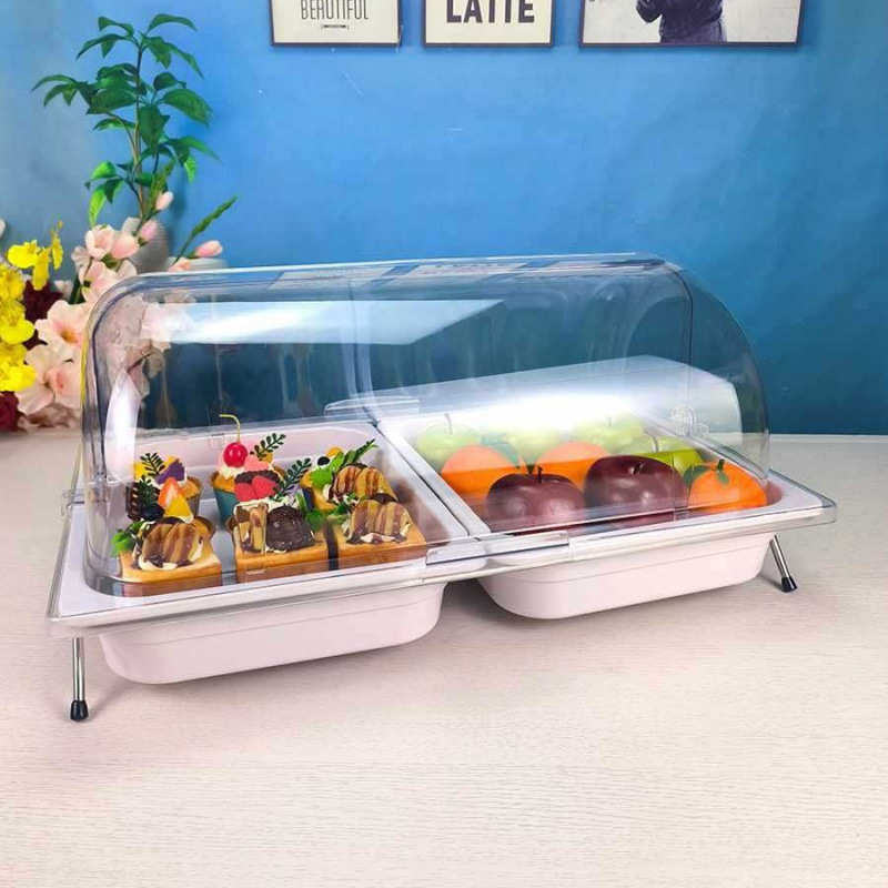 自助餐食品展示盘糕点托盘带盖密胺熟食凉菜盘子水果盘酒店商用无