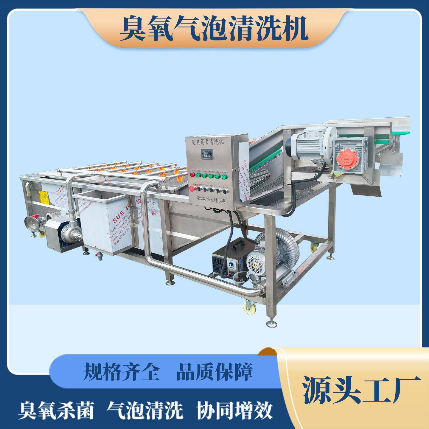 全自动商用臭氧果蔬高压气泡清洗机苹果柠檬根茎果蔬多功能洗菜机