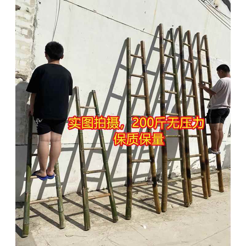 竹梯竹梯子直梯2米3米4米 家用工程电力直梯工程梯子幼儿园竹梯
