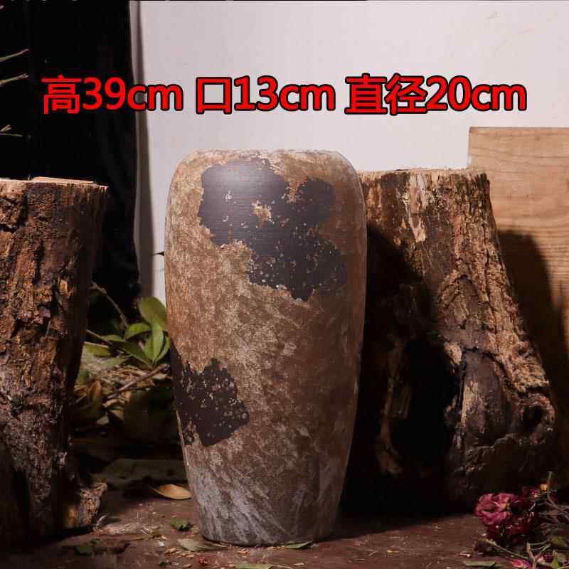 正品落侘寂风花瓶干陶瓷地大花覆古桌面摆件新款客厅燥花水培插瓶