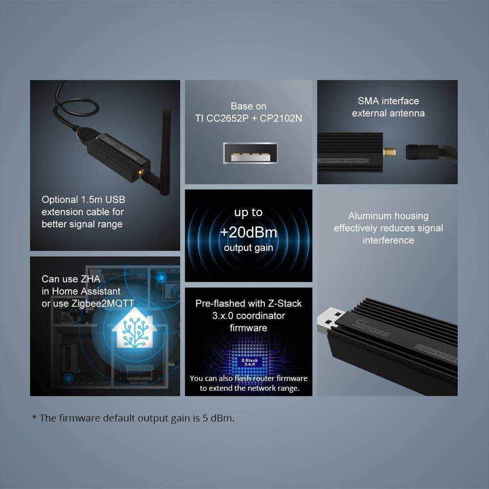 ZBDongle-P Zigbee 3.0网关智能家居Zigbee桥接器 ZBDongle-E