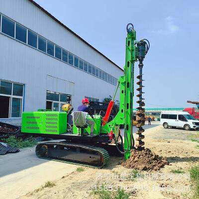 打桩压桩多用型履带钻机光伏发电长螺旋打桩机左右摆臂伸缩滑架