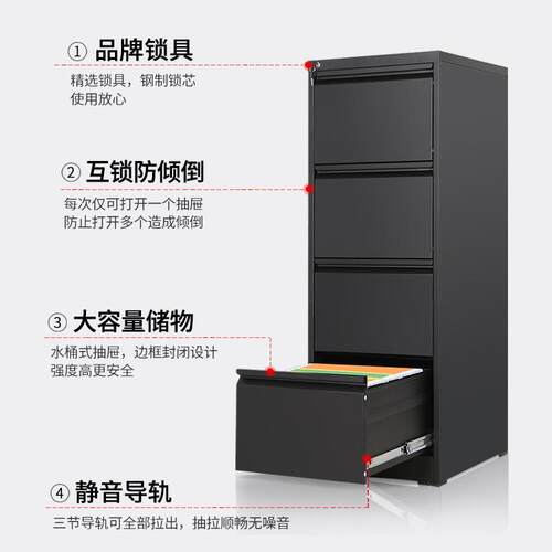 拆装卡劳柜a4f箱c件立式资料档FC-D4/D3案柜铁皮抽屉挂式摔箱文柜
