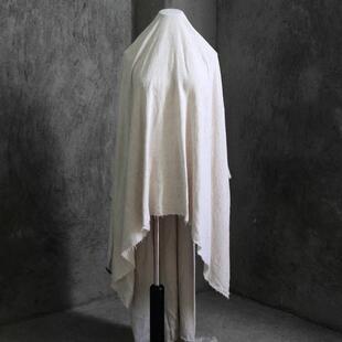 棉素 复古原胚棉麻布料服装面料亚麻布桌布窗帘薄款垂感高档秋季