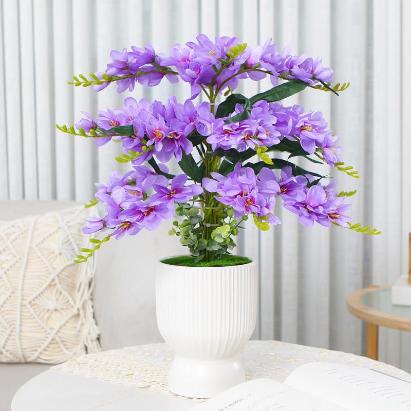 蝴蝶兰彷真花假花桌面小盆栽摆设轻奢高端客厅餐桌插花装饰花摆件