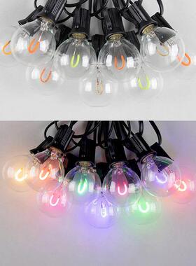 G40软灯丝灯泡 U型LED柔性灯丝灯E12小螺口1W彩色RGB圣诞灯串备泡