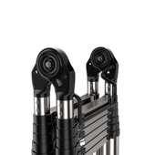 伸缩梯子人字梯多功能伸缩梯家用梯升降梯直梯不锈钢竹节梯折叠梯