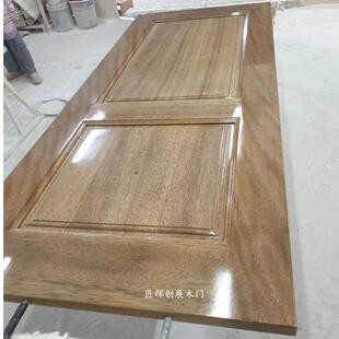 中式 实木房间门胡桃木原木门实木烤漆卧室门卡斯拉原木平开门