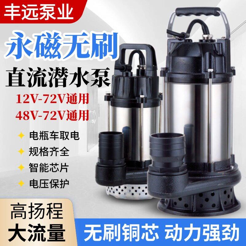 丰远24V48V60V72伏无刷直流潜水泵农业灌溉电动车井抽水机2寸3寸