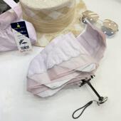 日本单太阳伞五节折叠小巧蕾丝边彩胶遮阳防嗮便携口袋伞小清新女