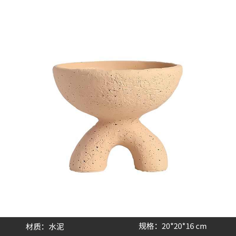 展厅家居花盆复旧创意粗纹艺术古风摆件装饰侘宿做寂柜子工艺品民