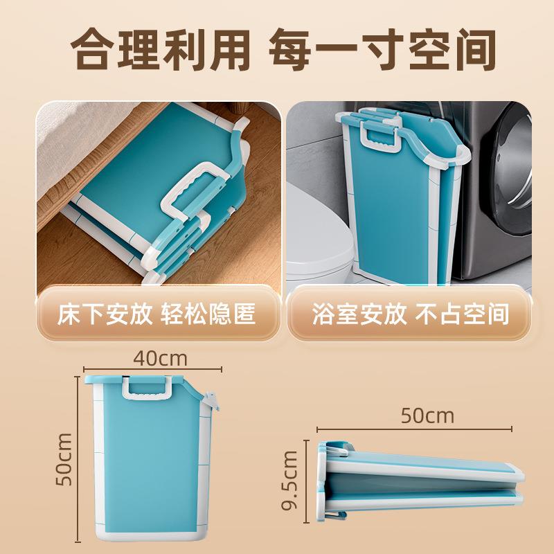 可折叠泡脚桶家用折叠洗脚盆足底按摩足浴盆宿舍便携脚盆有盖养生