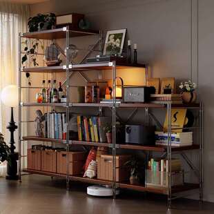 日式置物架落地杂物客厅多层收纳架子厨房阳台储物书柜小货架展示