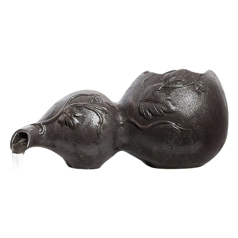 古法缸创意陶瓷陶罐循环水流水摆件鱼缸造景全套生态缸过滤系统