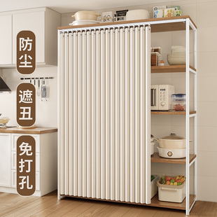 防水防尘帘不锈钢货架杂物遮丑布帘子 厨房置物架遮挡帘2025年新款
