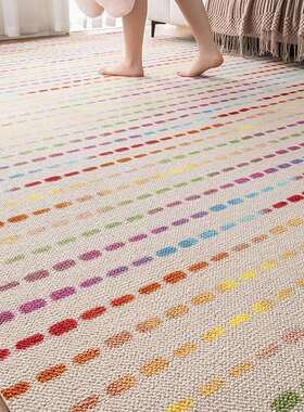 七彩虹糖新西兰羊毛地毯客厅高端轻奢美式北欧儿童卧室加厚地垫