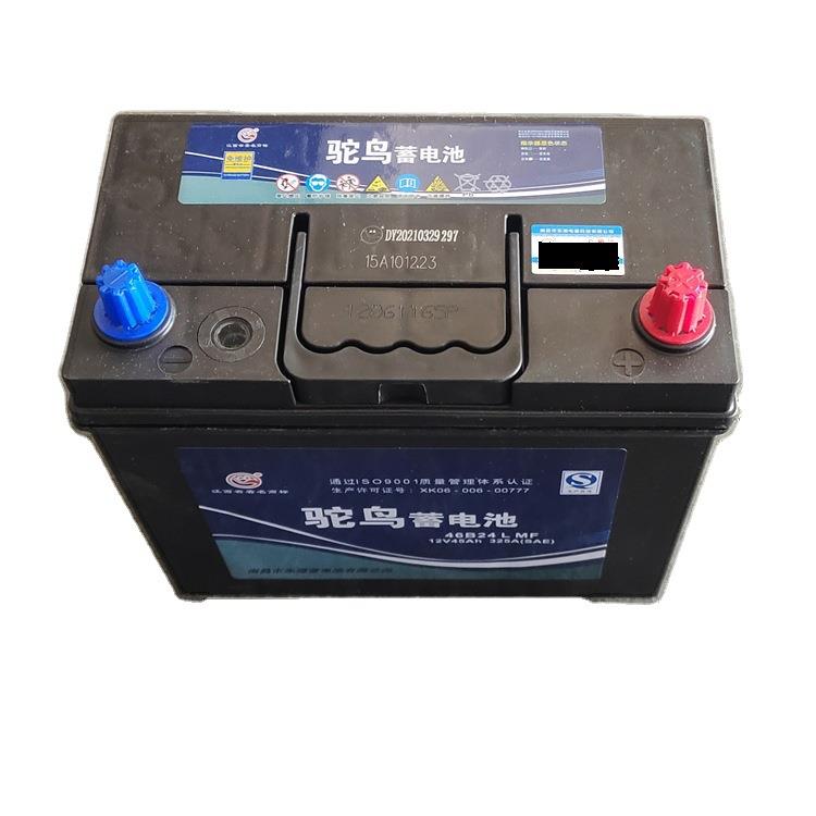 驼鸟蓄电池12v45a 46B24L细柱 厂家直供 可充电电池